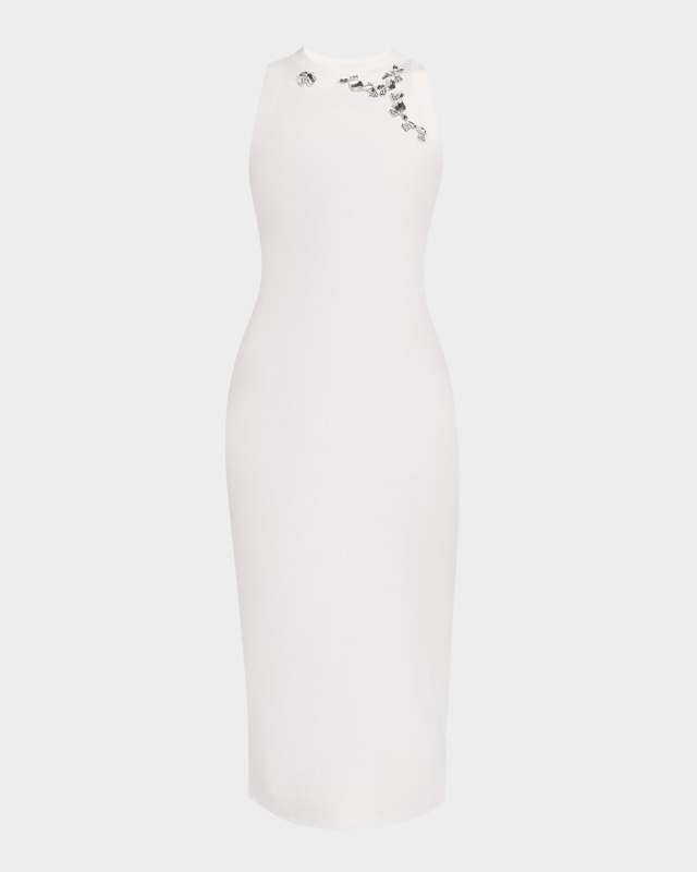 Crystal Distressed Cutout Midi Dress